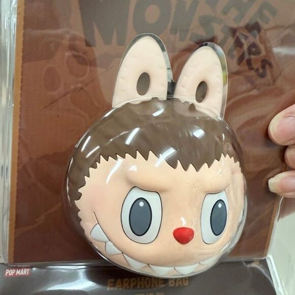 Pop Mart Labubu Earphone case Originals-Brown Silicone Earphone Bag - Picture 5 of 6